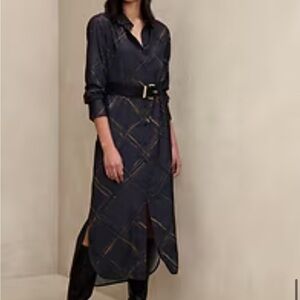 Satin Maxi Shirt Dress